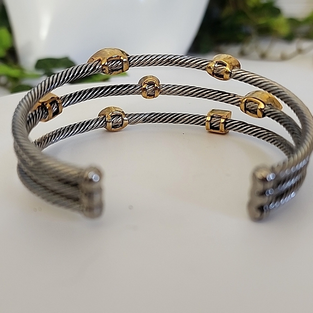 Classic Cable Bracelet Stack Style With Amethyst … - image 5